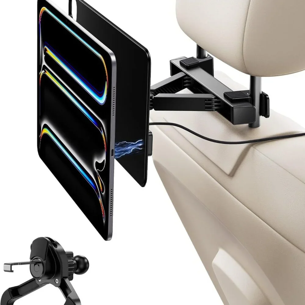 Magnetic iPad Car Mount – Wireless Charging + Dual Setup for iPad Pro 11